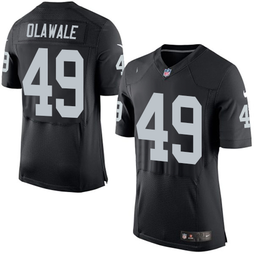 Men's Elite Jamize Olawale Nike Jersey Black Home - #49 NFL Oakland Raiders